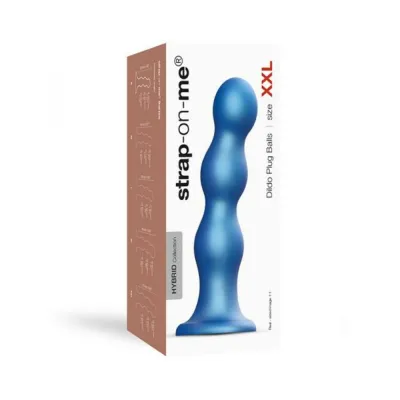 Strap on me Dildo Plug Balls Metallic Blue Xxl