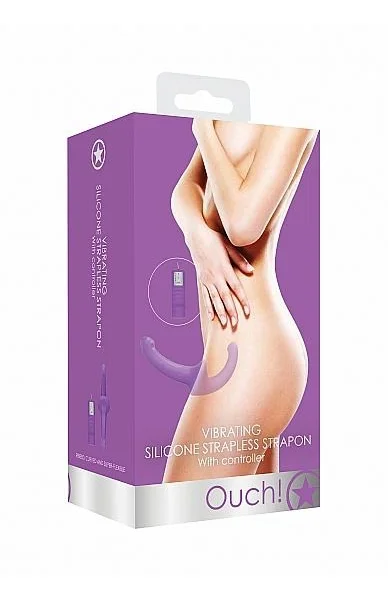 Ouch Vibrating Silicone Strapless Strap On Purple — image 7 of 8