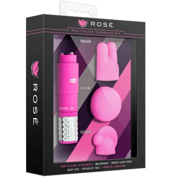 Rose Revitalize Vibrating Bullet Massage Kit With 3 Silicone Attachments By Blush - Pink — image 14 of 14