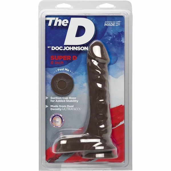 The D - Super D 8" Suction Cup Dildo by Doc Johnson - Chocolate — image 19 of 19