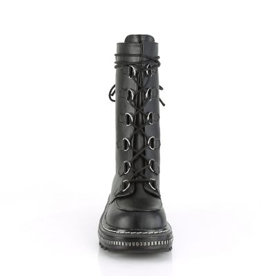 1 1 4 inches PF Lace Up Mid Calf Boot Back Zip