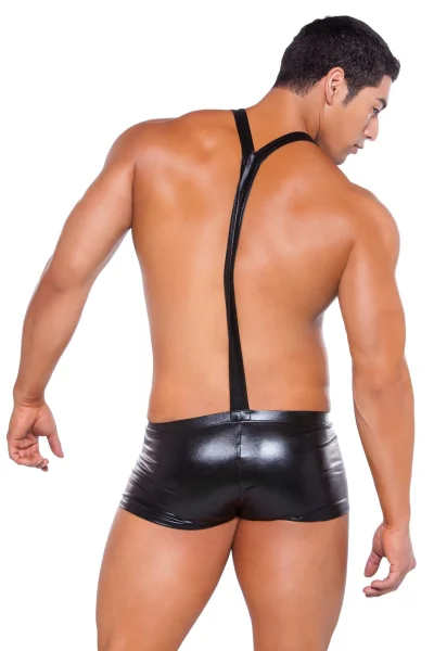 Wet Look Suspender Shorts — image 4 of 4