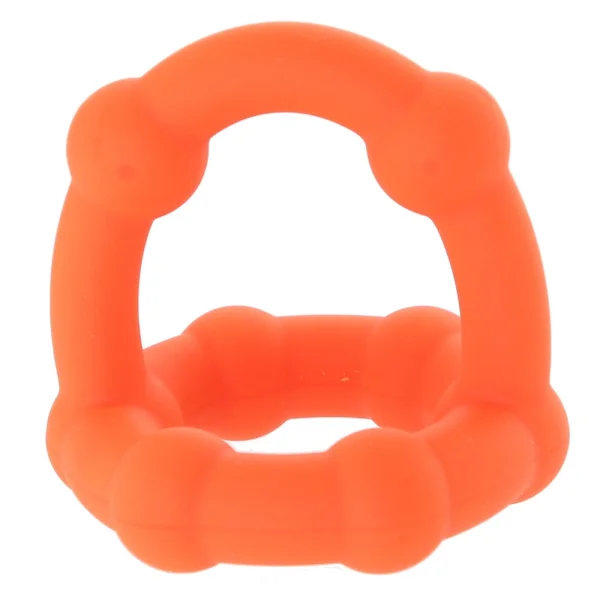 Alpha Liquid Silicone All Star Cock & Balls Ring By CalExotics - Orange