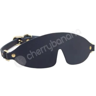 Bondage Couture Blue Gold Blind Fold Adjustable Luxury Eye Mask