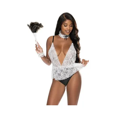 Magic Silk Dress Up Full Service Costume White L xl