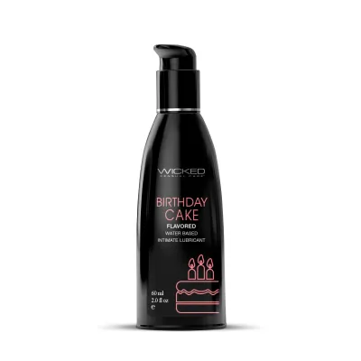 Aqua Birthday Cake Flavored Water Based Lubricant 2 Oz