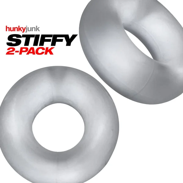 Hunkyjunk Stiffy Bulge Cock Ring Clear Ice 2 Pack — image 12 of 13