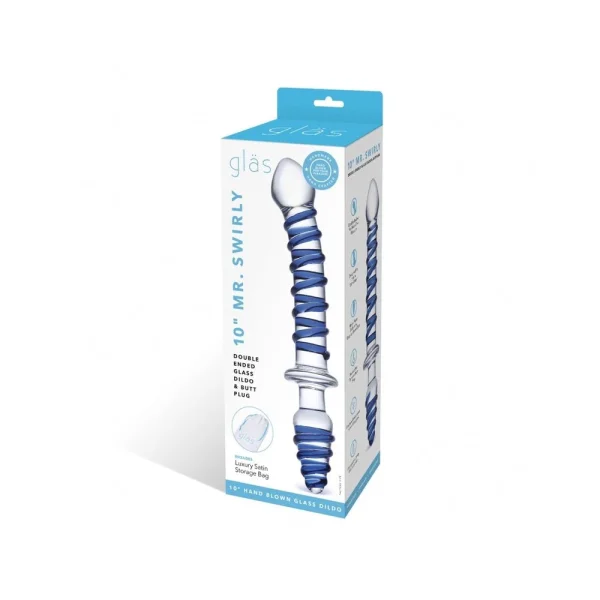 Mr. Swirly Double Ended Glas Dildo And Butt Plug