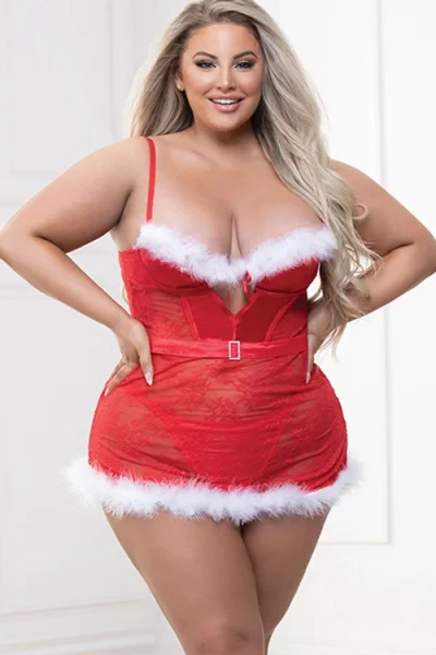 Seven Til Midnight Christmas Candy Cane Lane Two-Piece Chemise Set