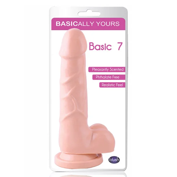 Dr. Skin Basic 7 Inch Realistic Dildo With Balls & Suction Cup by Blush - Vanilla — image 17 of 17