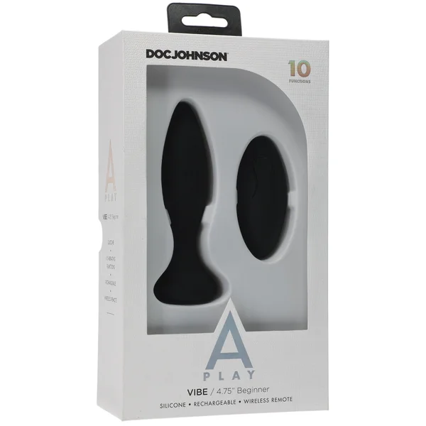 A-Play Beginner Vibrating Rechargeable Silicone Anal Plug With Remote By Doc Johnson - Teal — image 13 of 15