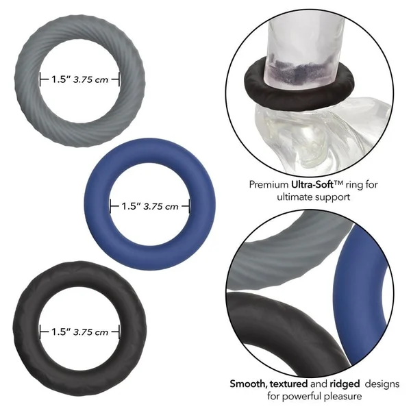 Link Up Ultra-Soft Extreme Silicone 3 Cock Ring Set By CalExotics — image 15 of 17