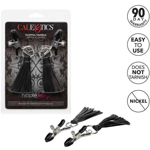 Nipple Play Playful Tassels Nipple Clamps By CalExotics - Black — image 19 of 19