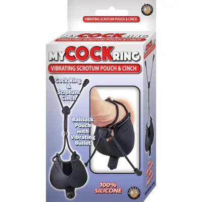 My Cock Ring Vibrating Scrotum Pouch Cinch Black