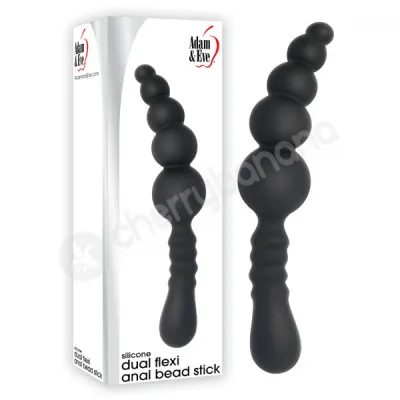 Adam Eve Black Dual Flexi Anal Bead Stick