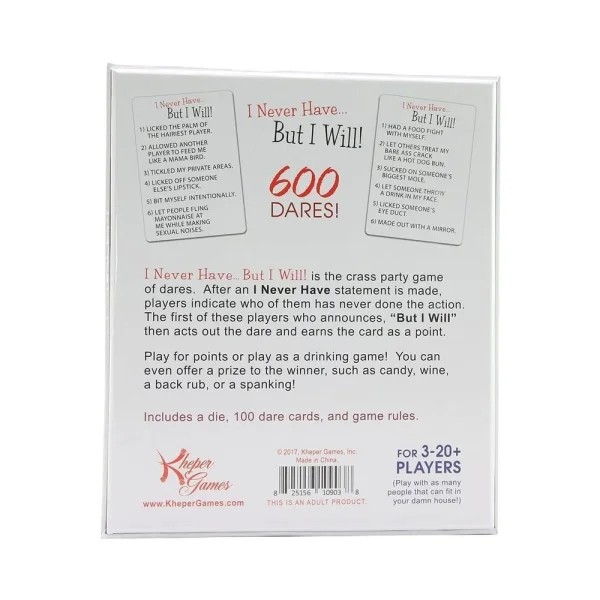 I Never Have But I Will Dares Adult Party Game