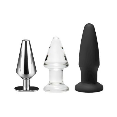 Intro To Toy Materials 3 Piece Anal Plug Kit 4 Inch