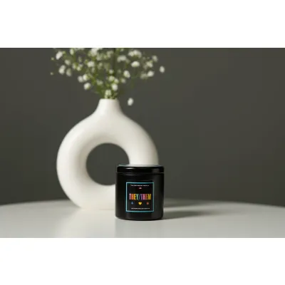 Gender Fluid Candle They them 4 Oz Vanilla Bean