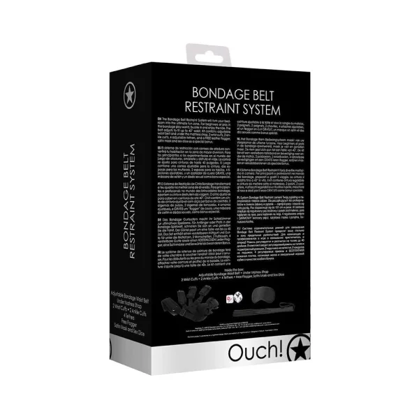 Ouch! - Bondage Belt Restraint System - Black