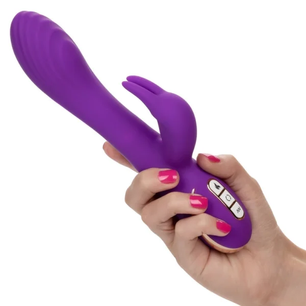 Jack Rabbit Signature Heated Silicone Rotating G Rabbit Rechargeable Vibrator By CalExotics