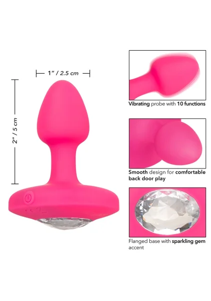 Cheeky Gems Silicone Rechargeable Vibrating Small Anal Probe By CalExotics - Blue