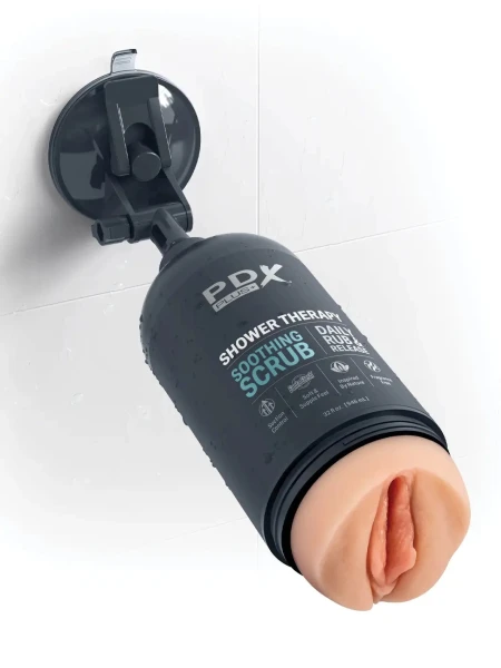 PDX Plus Shower Therapy Soothing Scrub Discreet Penis Stroker By Pipedream - Vanilla