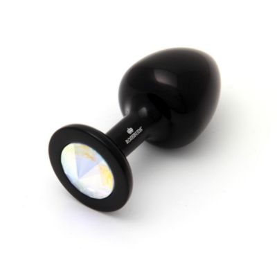 Rosebuds Black Aluminum Lightweight Butt Plug 3 Jewel Colors