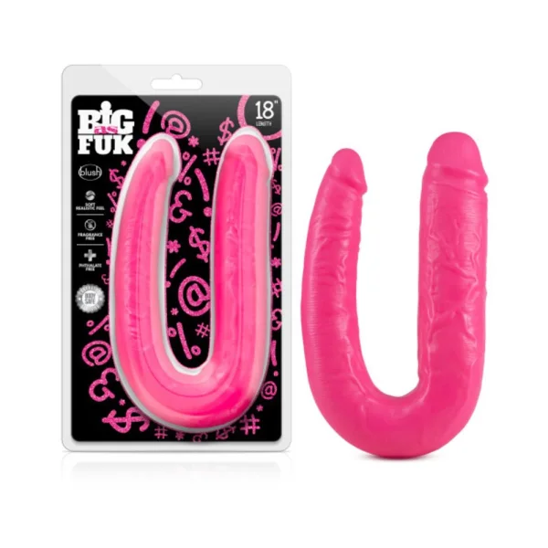 Big As Fuk 18 Inches Double Head Cock Pink — image 9 of 13
