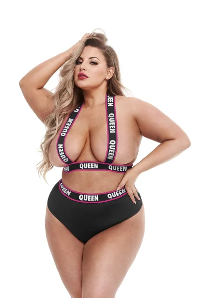 Lapdance Lingerie "QUEEN" Elastic High Waisted Lingerie Set