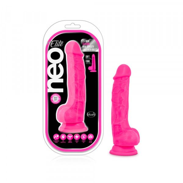 Neo Elite - 7.5in Silicone Dual Density Cock With Balls