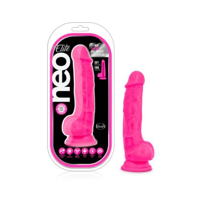 Neo Elite 7 5in Silicone Dual Density Cock With Balls