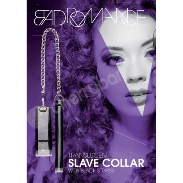 Bad Romance - Translucent Slave Collar with Black Stripes