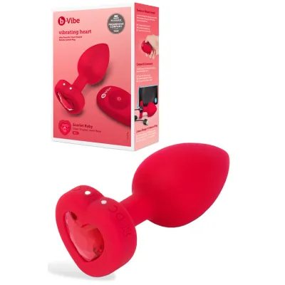 B Vibe Scarlet Heart 4 1 Large Vibrating Butt Plug