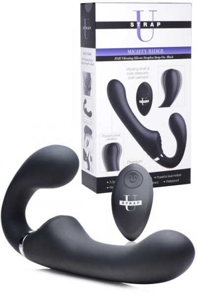 Strap U Vibrating 8.4" Strapless Strap On With Remote