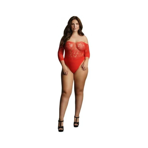 Shots Le Desir Crotchless Rhinestone Teddy Os Red — image 10 of 13