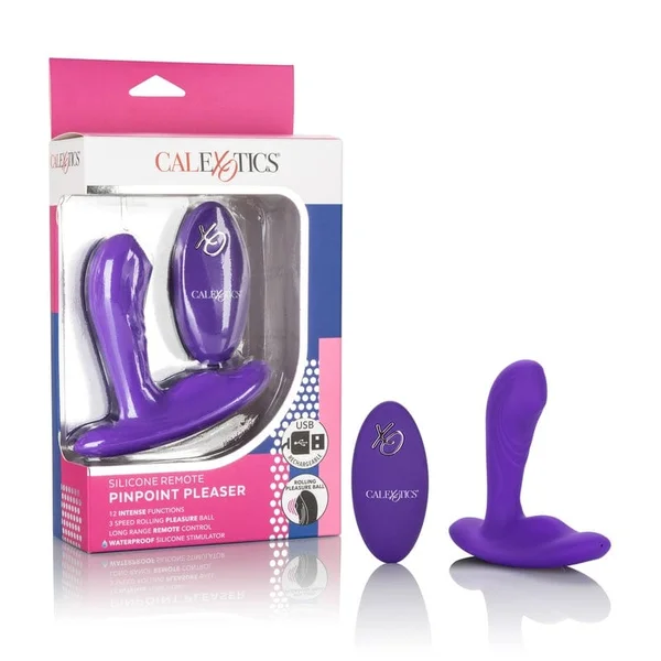 Silicone Remote Pinpoint Pleaser Vibrating Prostate Toy by CalExotics - Purple — image 13 of 17