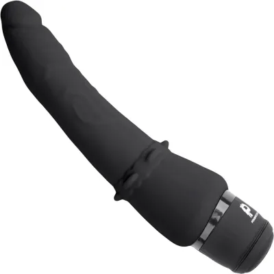 Powercocks Slim Anal Realistic Silicone Waterproof Rechargeable 7 Vibrator Black
