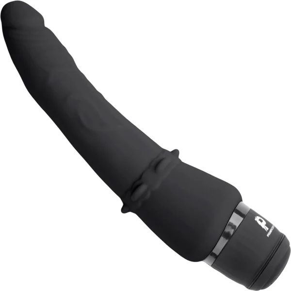 Powercocks Slim Anal Realistic Silicone Waterproof Rechargeable 7" Vibrator - Black