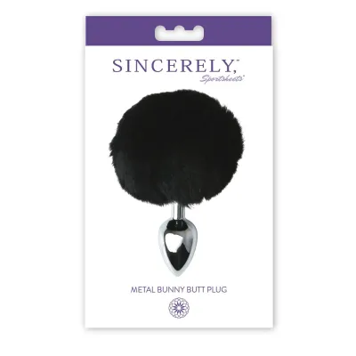 Sincerely Metal Bunny Butt Plug Black