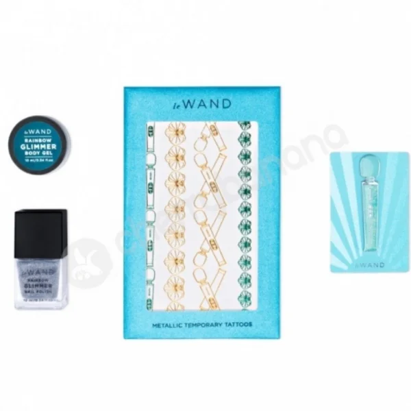 Le Wand Blue Petite Wand Massager All That Glimmers Gift Set