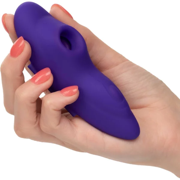 Lock-N-Play Remote Suction Rechargeable Silicone Panty Teaser With Remote By CalExotics - Purple