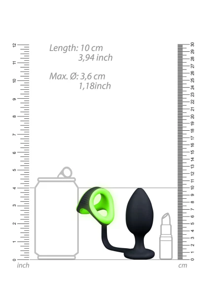 Ouch! Glow in the Dark Butt Plug with Cock Ring and Ball Strap — image 9 of 10