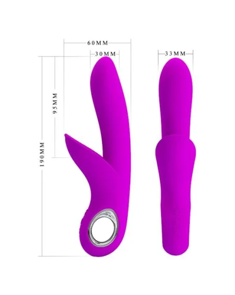 Carol Double Delight Rabbit Vibrator - Pink - 7.4 Inch