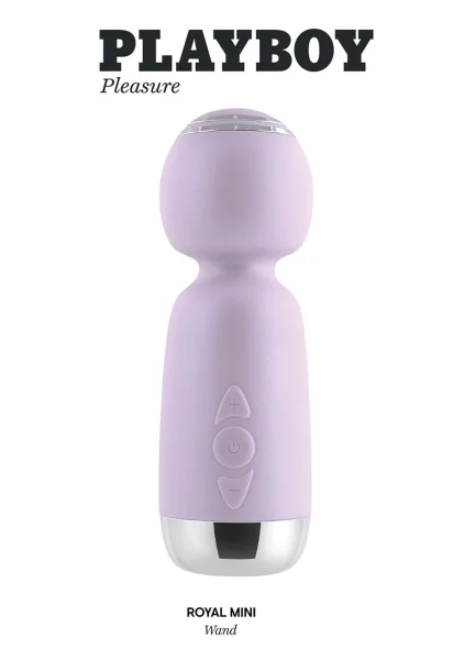 Playboy Pleasure Royal Rechargeable Silicone Vibrating Mini Massage Wand - Lavender