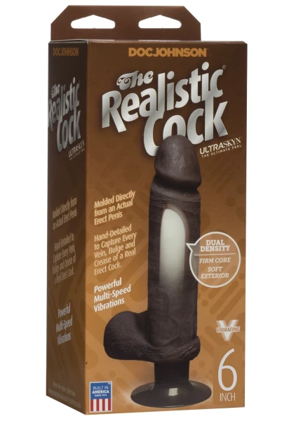 Realistic Cock - UR3 Ultraskyn Vibrating 8 inch Black