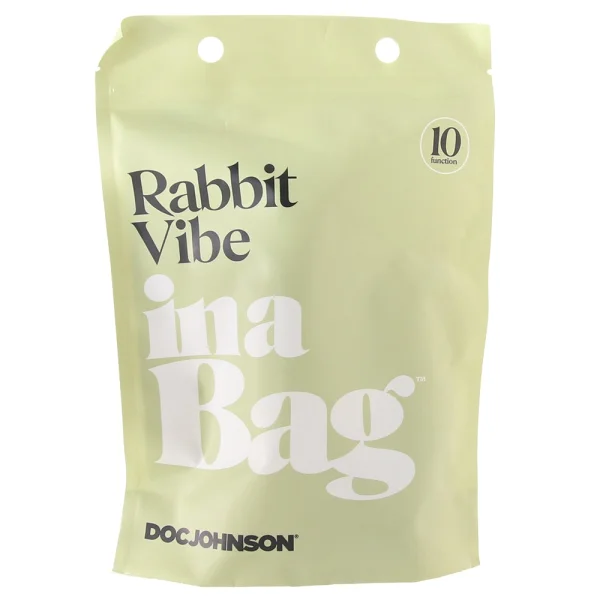 In A Bag Silicone Rechargeable Rabbit Vibrator By Doc Johnson - Black
