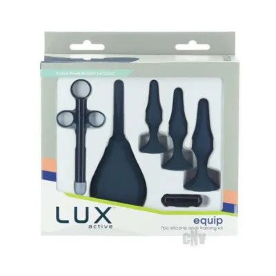 Lux Active Equip 7 piece Anal Training Kit Silicone Black