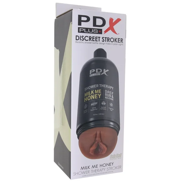 PDX Plus Shower Therapy Milk Me Honey Discreet Penis Stroker By Pipedream - Chocolate