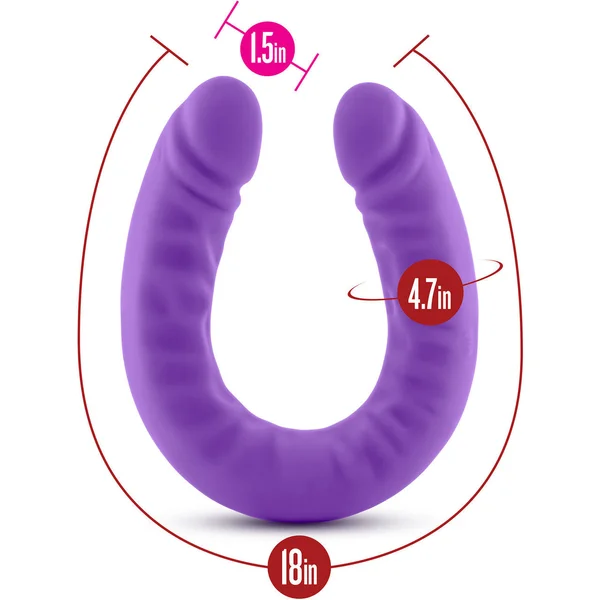 Ruse 18 inch Silicone Slim Double Dong by Blush Novelties - Purple — image 12 of 14