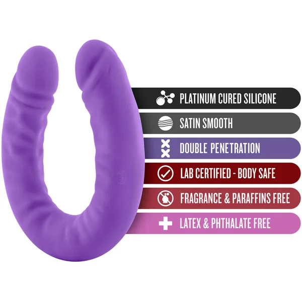 Ruse 18 inch Silicone Slim Double Dong by Blush Novelties - Purple — image 13 of 14